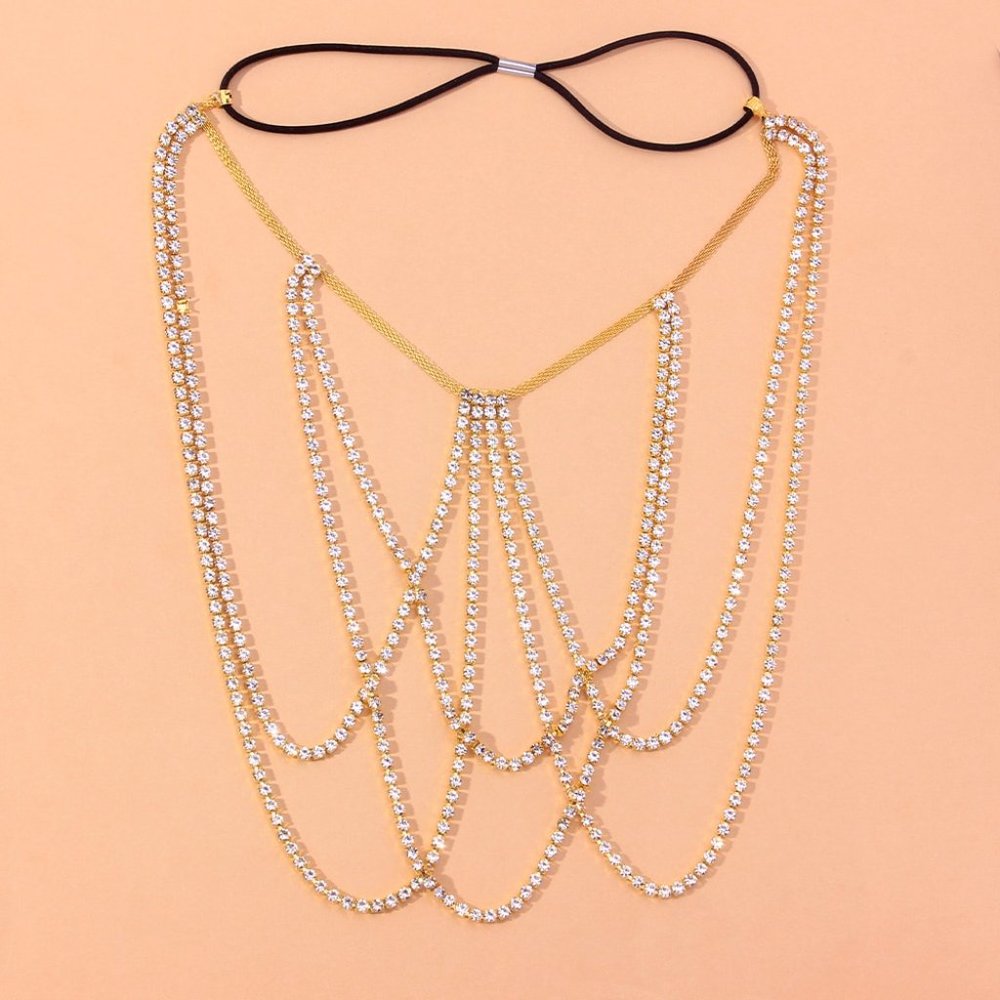Rhinestone Multi Layered Crystal Leg Chain Thigh Chain Body Chain Body Jewelry - Picture 7 of 8